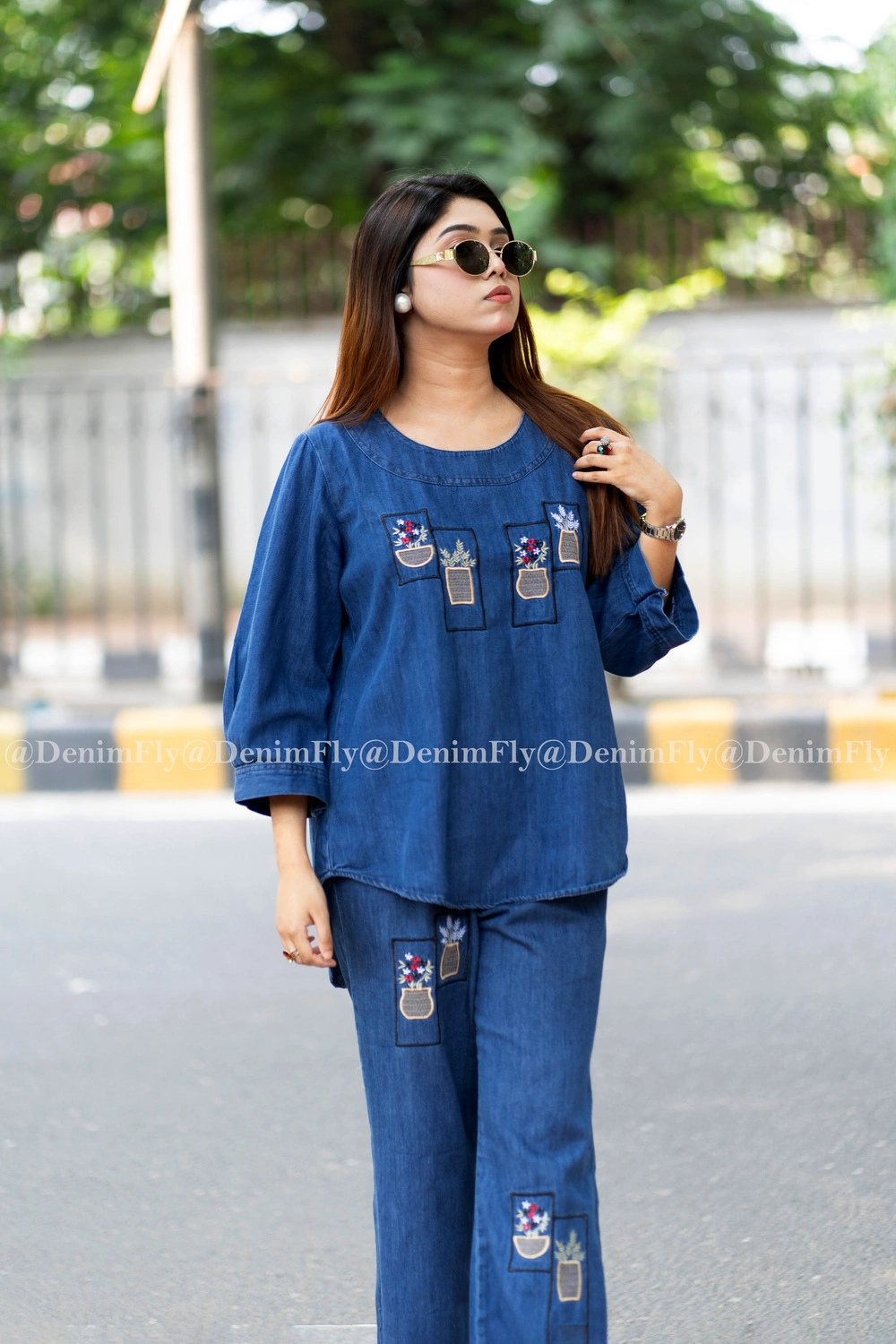 DenimFly Premium Embroidered Denim Co-Ord Set - Image 1