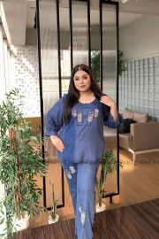 Premium Embroidered Denim Co-Ord Set - Image 5
