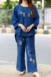 Premium Embroidered Denim Co-Ord Set - Image 6